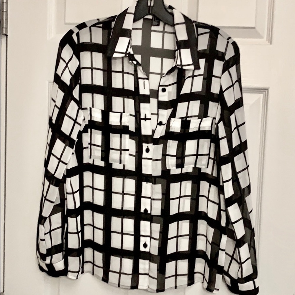 Sheer Forever 21 Button Up Blouse Size S